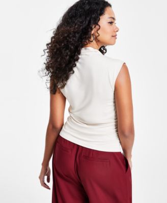 売れ筋商品|||バースリー カットソー トップス レディース Petite Side-Ruched Mock-Neck Sleeveless Top, Created for Macy's Palmetto Bar III Petite Side-Ruched Mock-Neck Sleeveless Top, Created