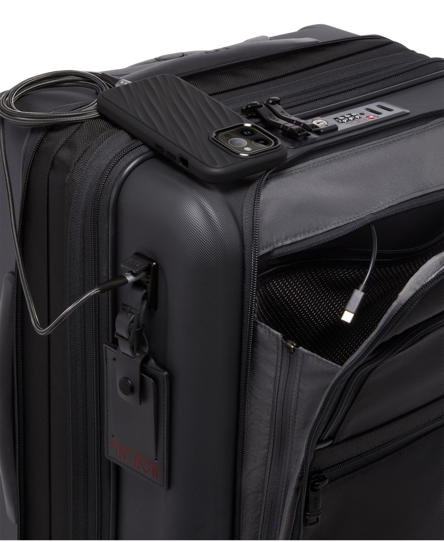 Чемодан Tumi AlphaContinental Expandable 4 Wheel Carry-On, цвет: Чёрный — фото 6