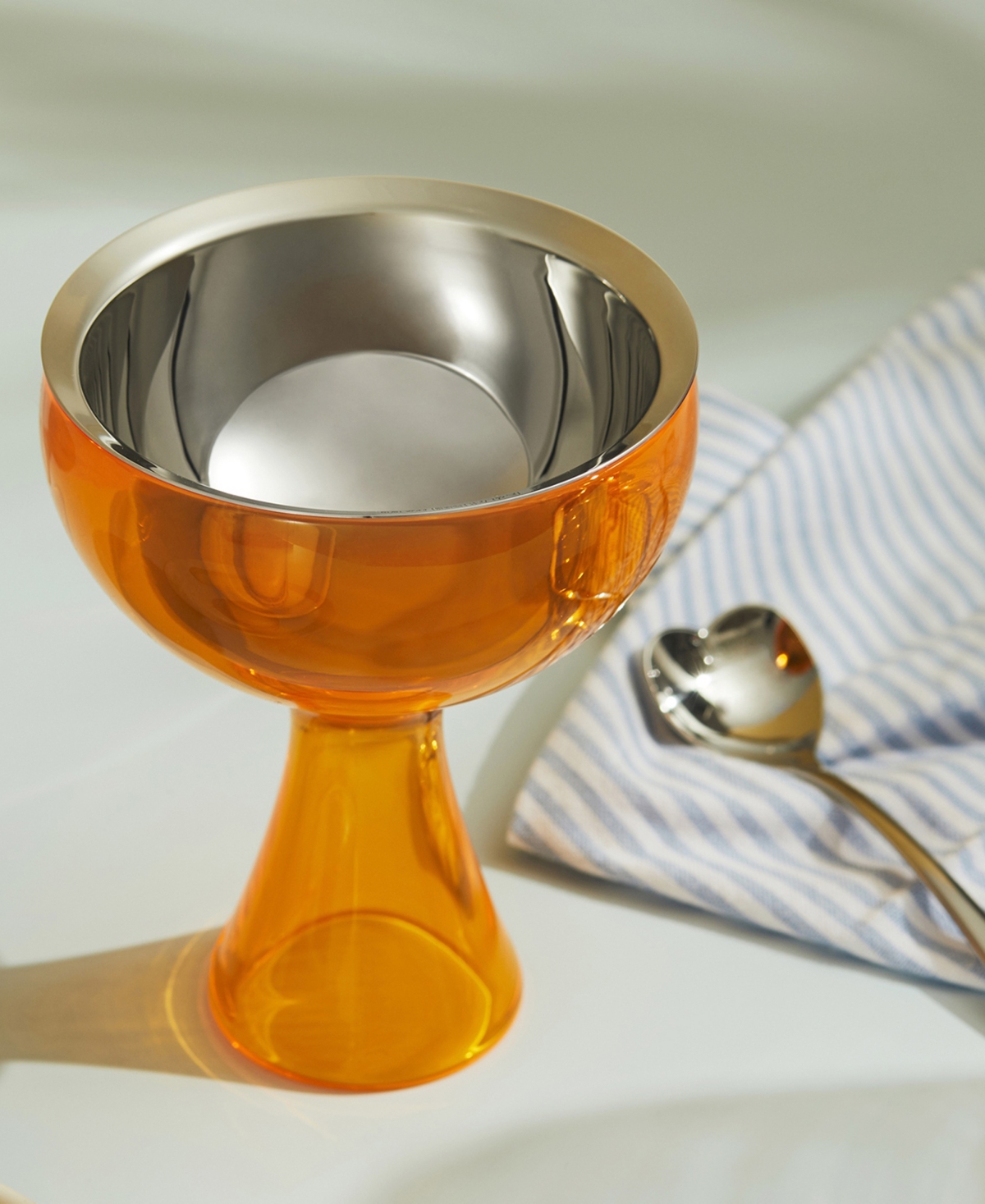 Alessi 1 Cup Ice Cream Bowl Spoon By Miriam Mirri In Orange