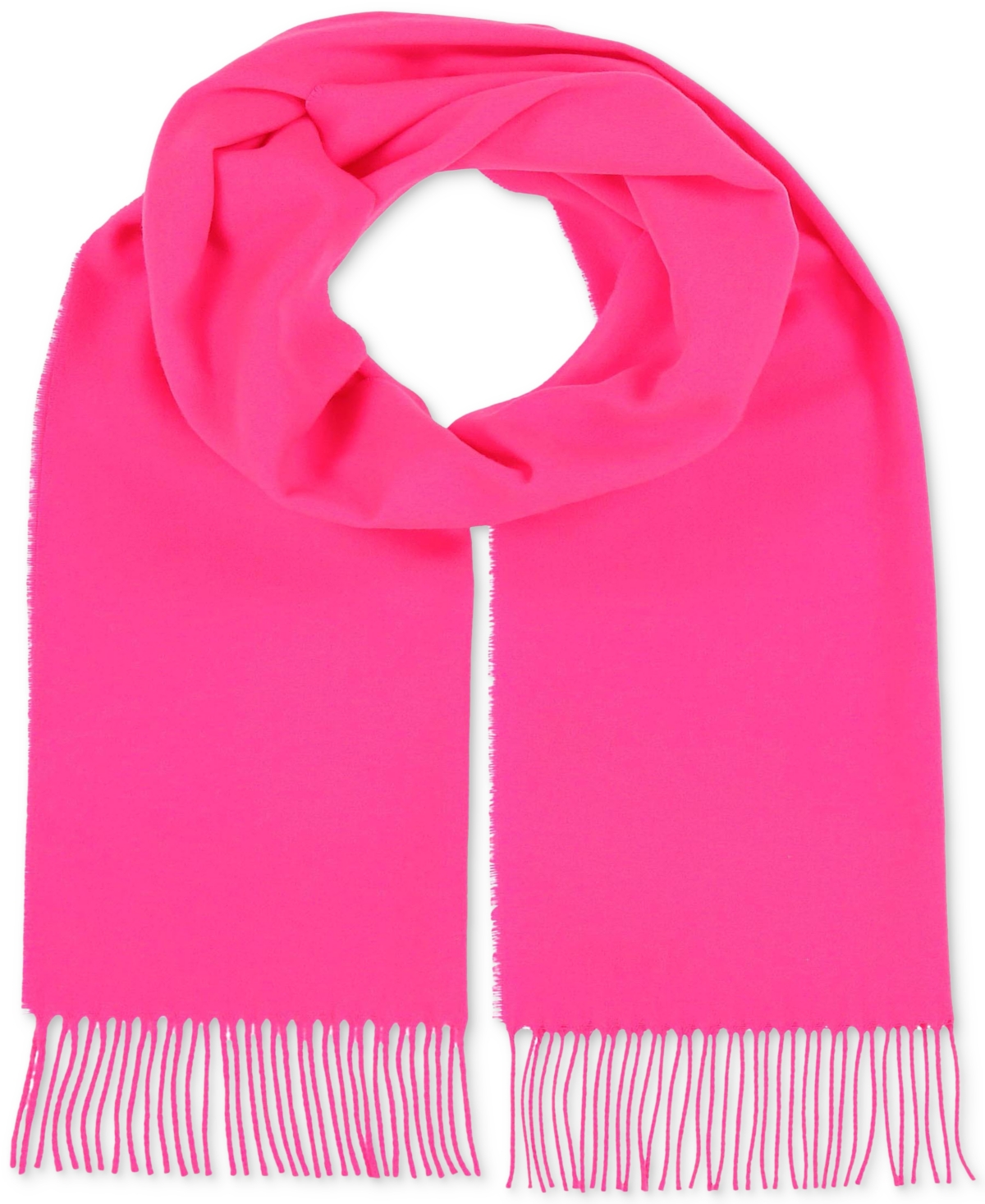 Women's Twisted Fringe Solid Color Muffler Scarf - Black
