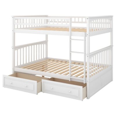  Full Over Full Bunk Bed With Drawers, Convertible