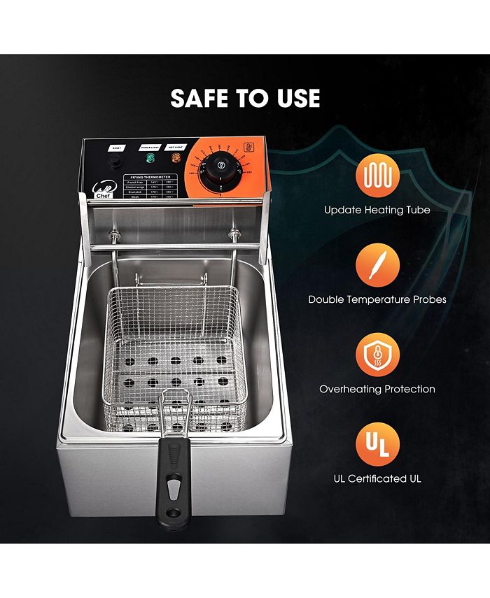 2500W 12L Commercial Electric Deep Fryer Single Tank Stainless