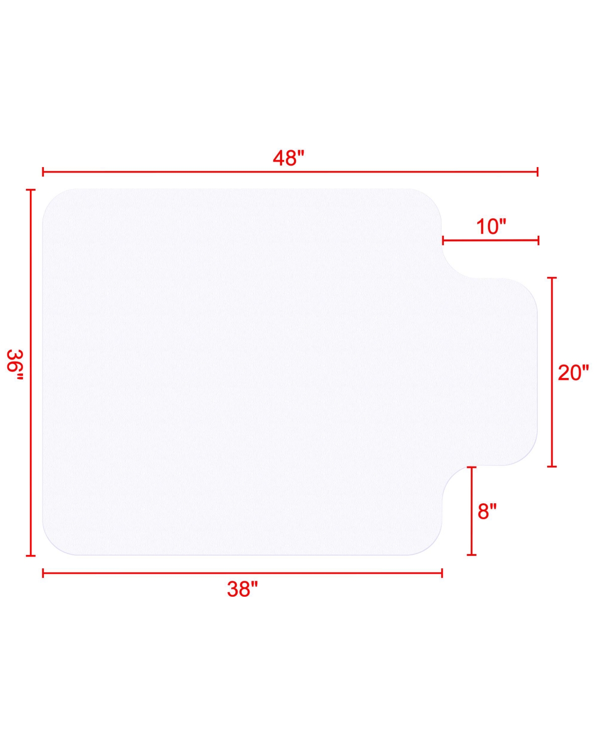 Yescom Floor Mat Protector Home Office Rolling Chair Pvc for Hard Wood 48