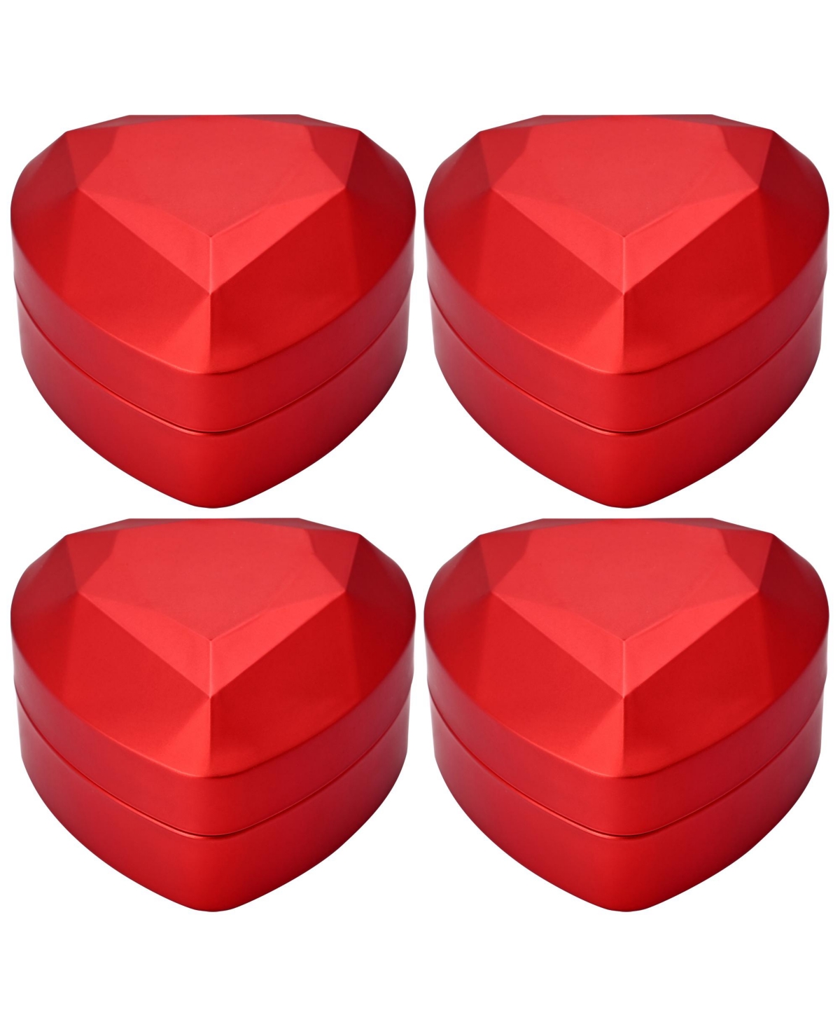 Yescom Heart Shape Led Ring Box Jewelry Wedding Engagement Proposal Light Case 4 Pack