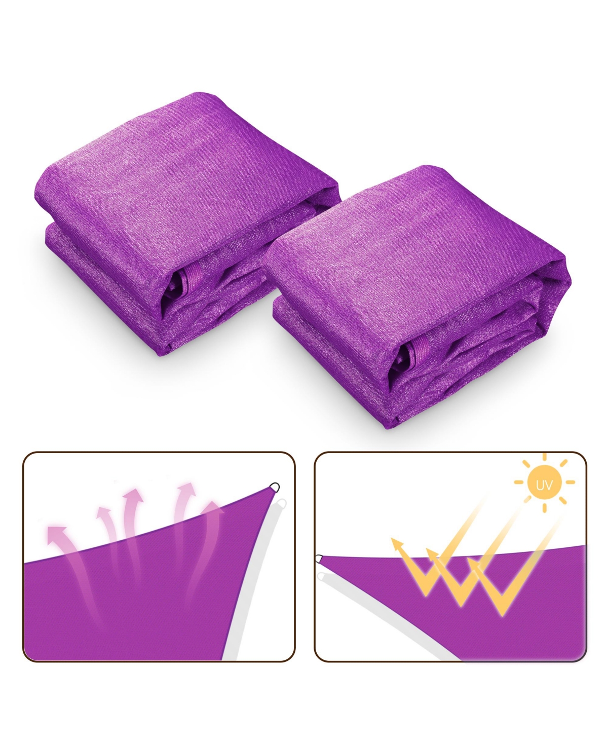 Yescom 2 Pack Ft 97% Uv Block Triangle Sun Shade Sail Canopy Outdoor Patio Awning