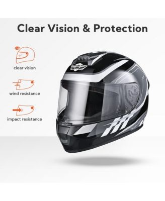 RUN-F3 Full Face Motorcycle Helmet DOT Approved Removable Liner Street Bike S