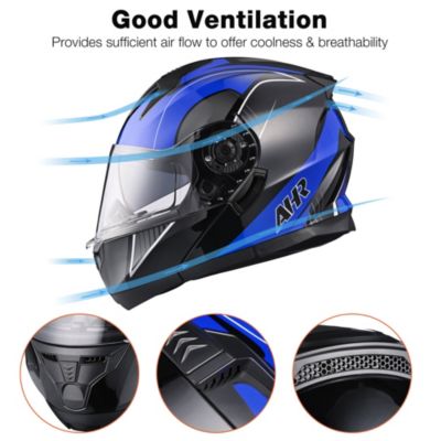 RUN-M3 Modular Flip Up Helmet Full Face Dual Visor DOT Motorcycle Bike S
