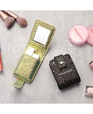 Portable Lipstick Case Lip Gloss Pouch with Mirror for Purse Mini Bag