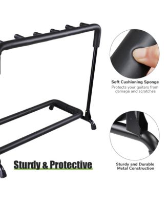 5 Five Holder Multi Guitar Folding Stand Band Stage Bass Acoustic Guitar Display Rack