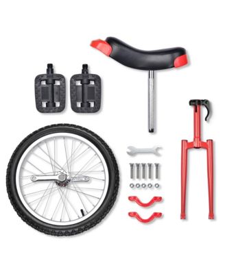 18 In Wheel Outdoor Unicycle Skid-proof Tire Fitness Bicycle Balance Training for Adults Teenagers Kids, Red
