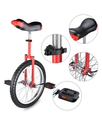 18 In Wheel Outdoor Unicycle Skid-proof Tire Fitness Bicycle Balance Training for Adults Teenagers Kids, Red