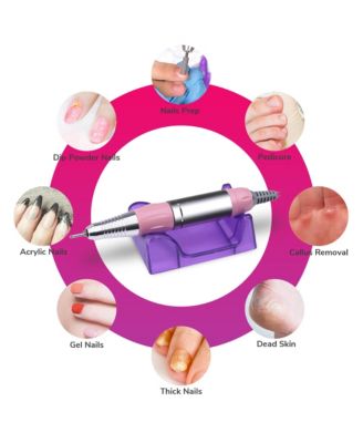 30000RPM Pro Pink Electric Nail Drill File Buffer 6 Bits Manicure Pedicure Kit
