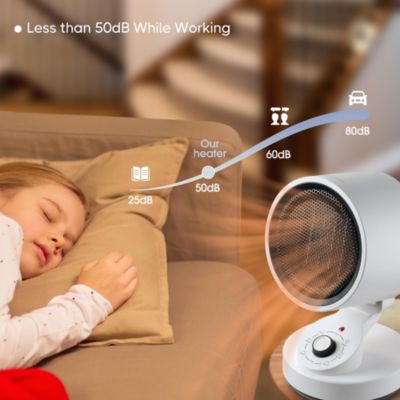 1500W PTC Oscillating Ceramic Heater Fan Warm & Cool Overheat Protection Home