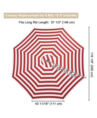10 Ft Patio Umbrella Replacement Canopy Market Table Top Sunshade Cover Market