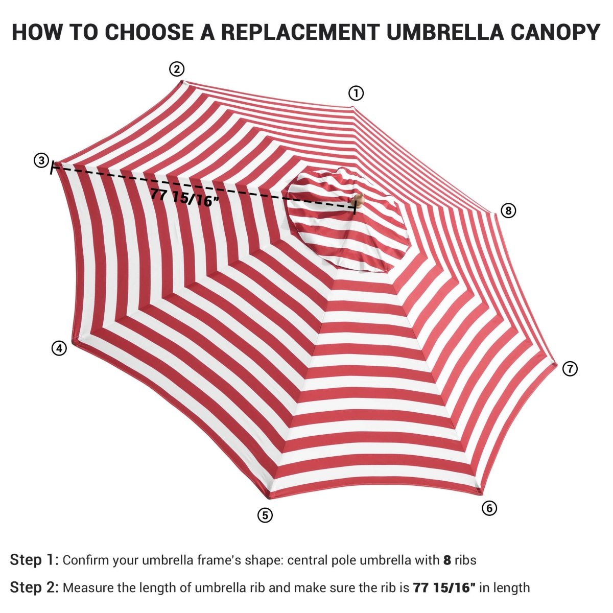 13 Ft Patio Umbrella Replacement Canopy Market Table Top Outdoor Sunshade Cover