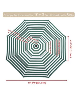 3-Tier Patio Umbrella Replacement Canopy Market Table Top Market Pool