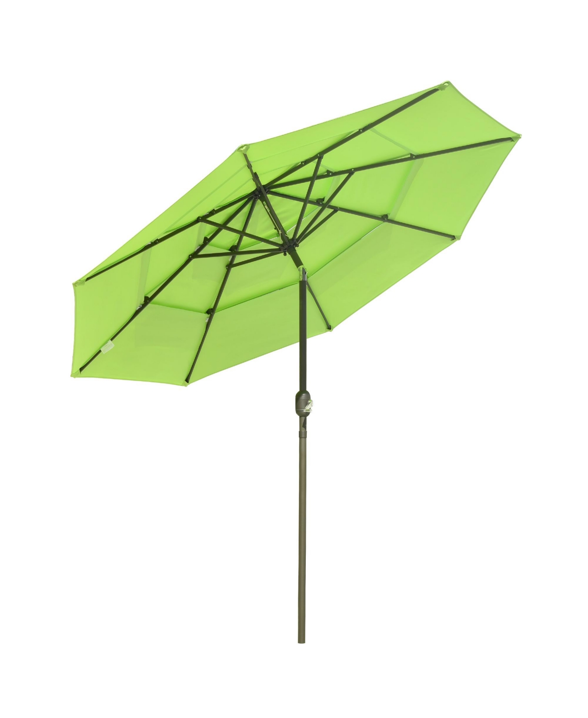10 Ft 3 Tier Patio Umbrella with Protective Cover Crank Push to Tilt Poolside