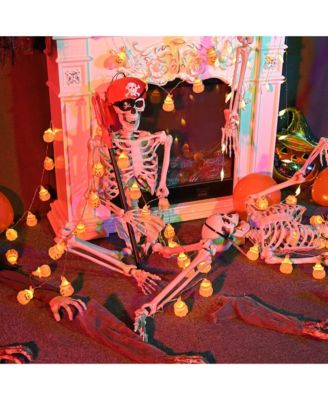 2PCS Pirate Life Size Skeleton Poseable Full Size Halloween Party Decoration Haunted House 2024