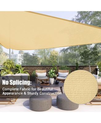 11 Ft Triangle Sun Shade Sail with Hardware Kit 97% UV Block Top Canopy Outdoor