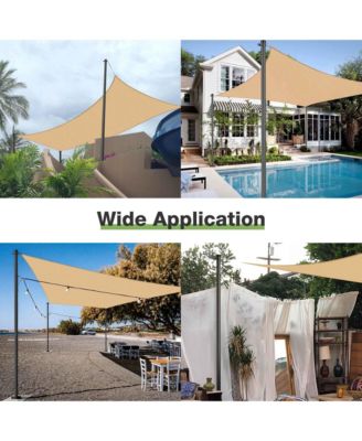 Rectangle Sun Shade Sail Canopy Awning 8Ft Detachable Pole Kit Outdoor