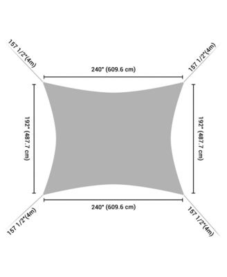 16x20 Ft 97% UV Block Rectangle Sun Shade Sail HDPE Canopy Patio Garden