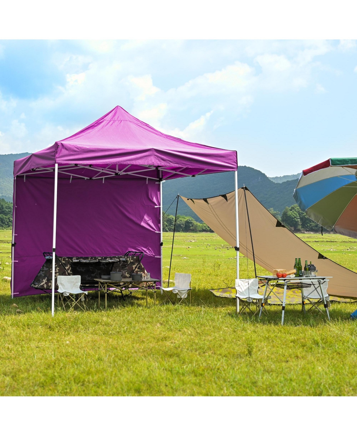 Instahibit Sidewall UV30+ 1080D 120g Fits 10x10ft Canopy Outdoor Picnic 2 Pieces