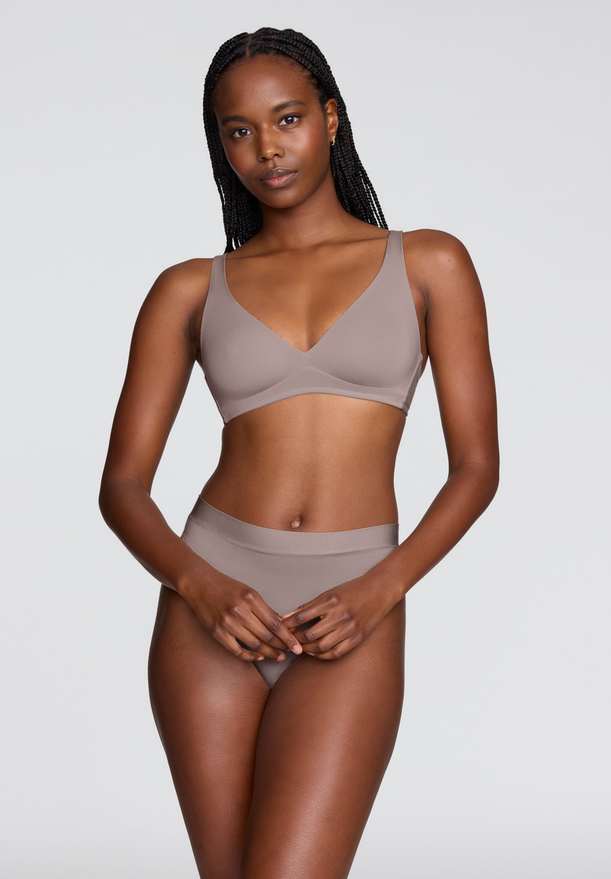 Plus Size The Wireless Plunge - Modal - Sand