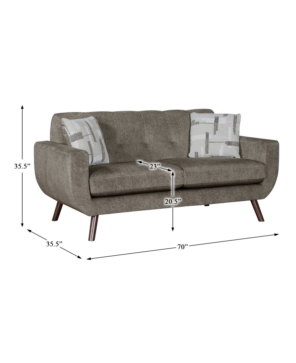 Shop Homelegance White Label Lafael 70" Love Seat In Brown