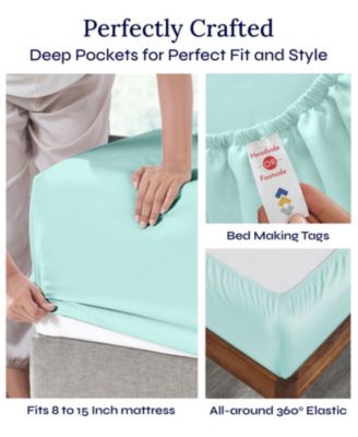 Soft Cotton 400 Thread Count Cotton Sateen 3 Piece Bed Sheet Set, Twin Xl