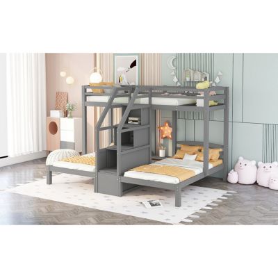Streamdale Twin Bunk Bed with Staircase & Drawer
