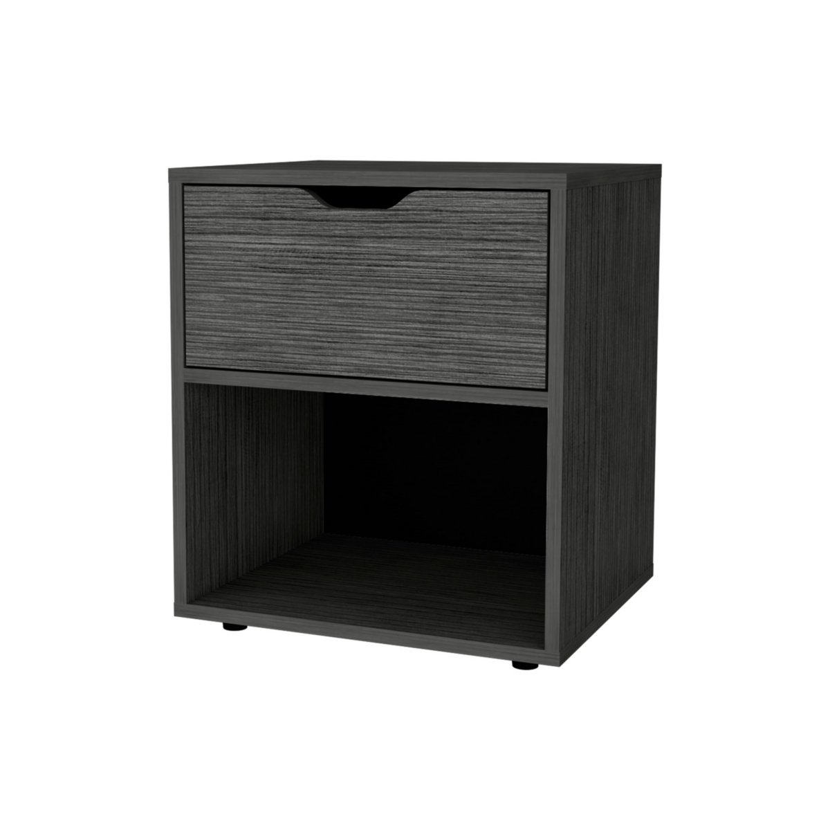 Fm Furniture Elliott Nightstand with Elegant Drawer and Open Shelf
