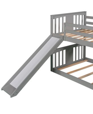 Twin Over Twin Bunk Bed With Slide And Ladder