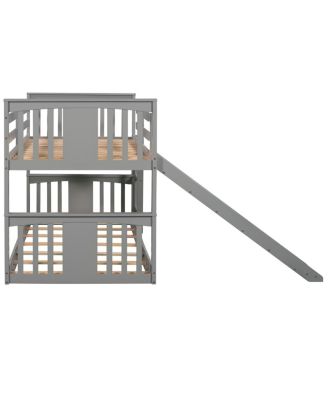 Twin Over Twin Bunk Bed With Slide And Ladder