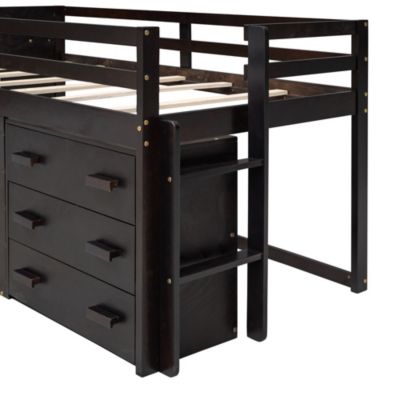 Streamdale Twin Size Loft Bed With Cabinet And Shelf