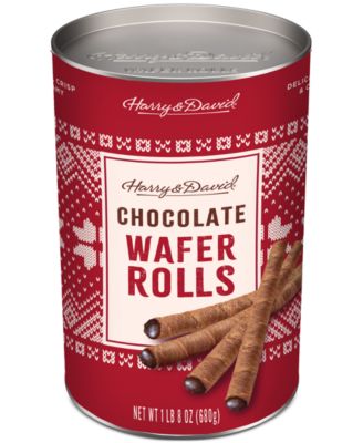 Harry & David 2 Pack Holiday Chocolate Wafer Rolls Tin, 24 Oz
