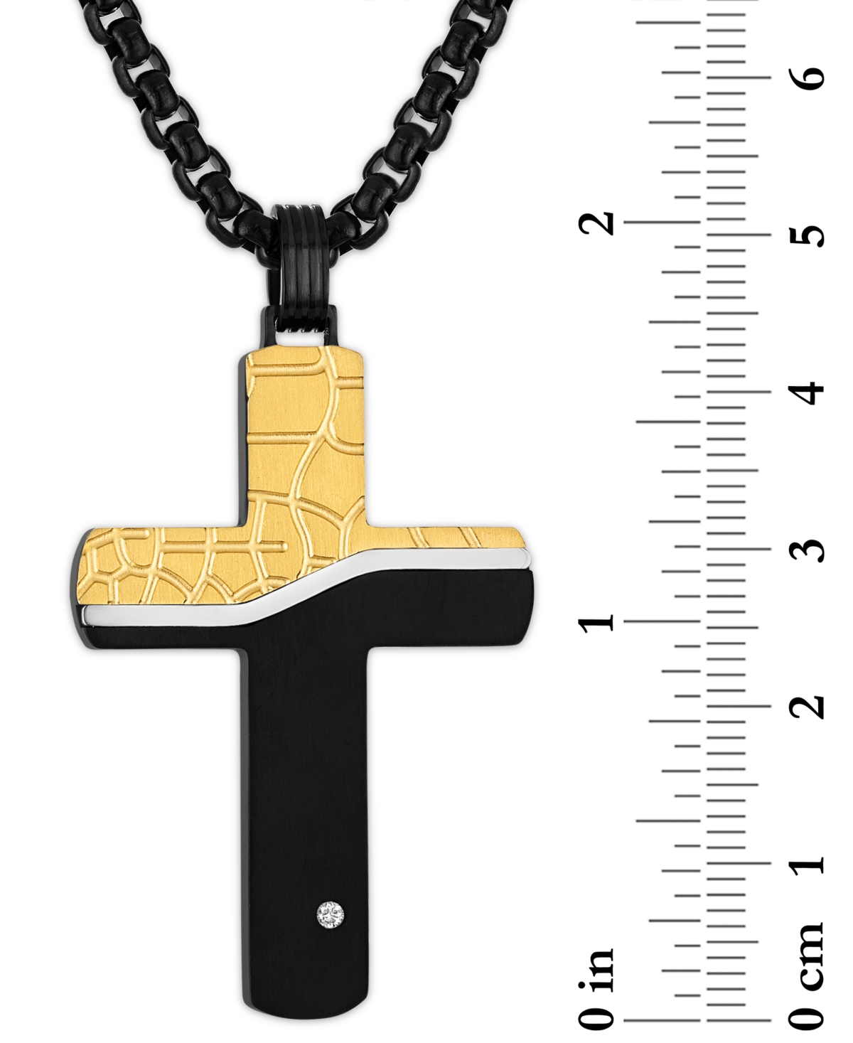 Esquire Men's Jewelry Diamond Accent Two-Tone Cross 22