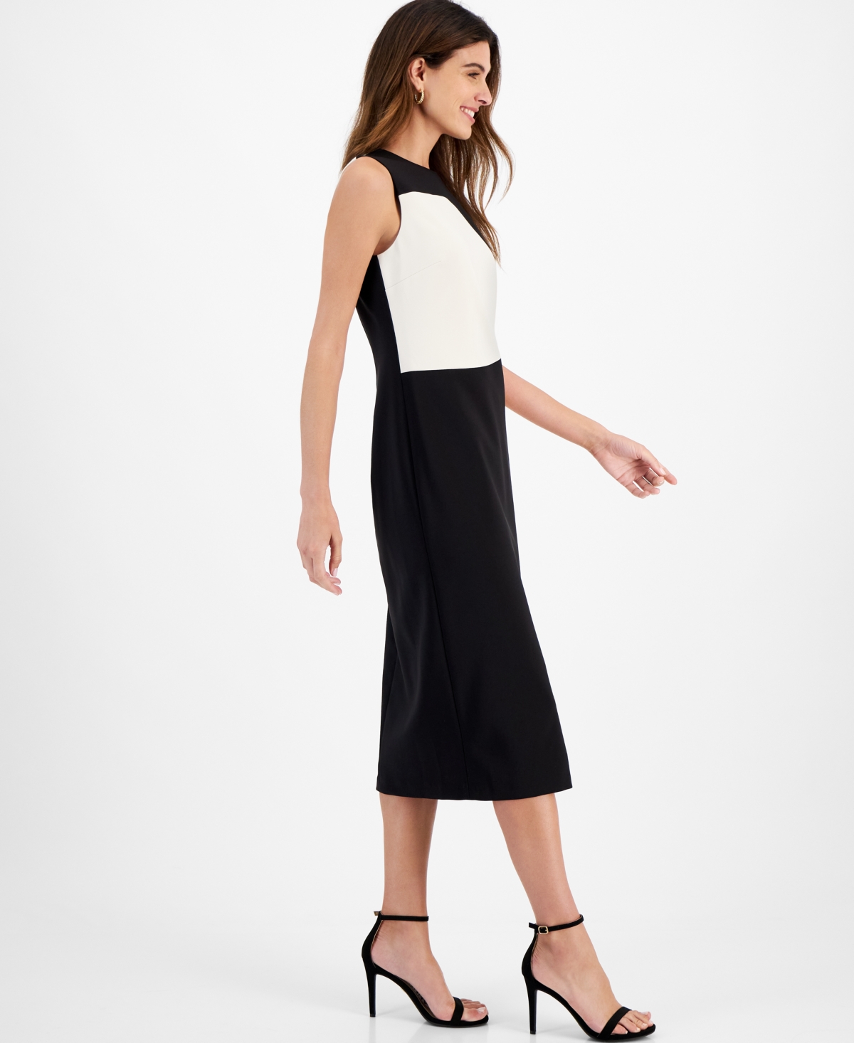 Anne Klein Women's Sleeveless Colorblocked Midi Dress