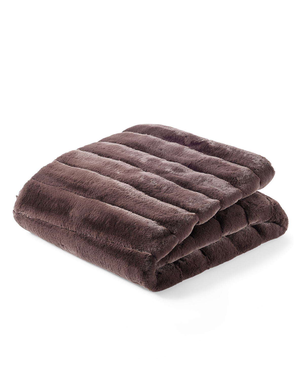 Hotel Collection Channeled Faux Fur Throw, 50" X 60", Exclusively At Macy's In Brown