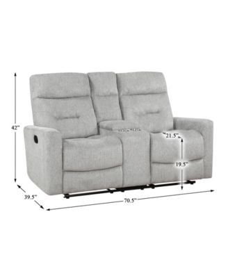 White Label Borneo 71" Double Reclining Love Seat with Center Console