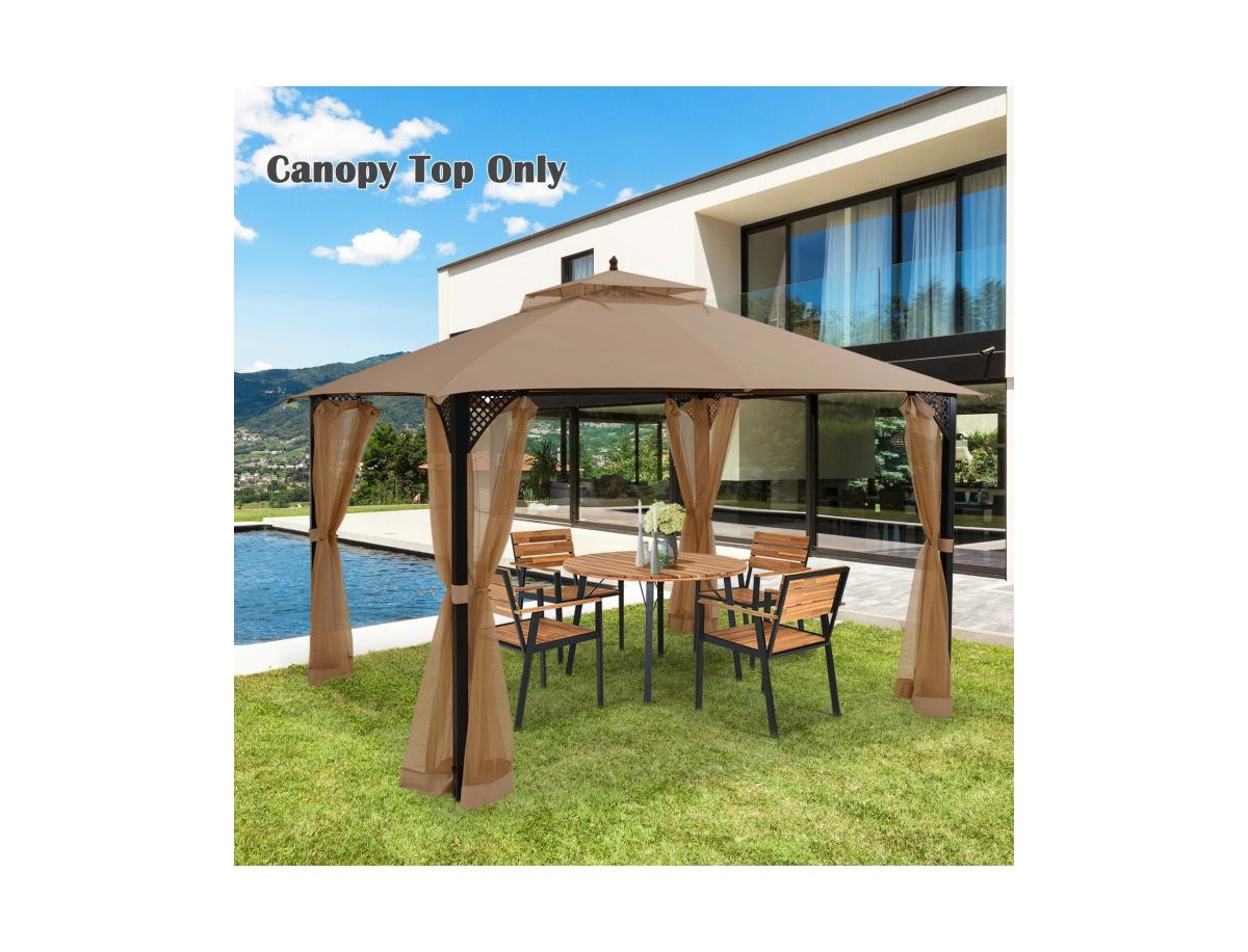 Slickblue 10 x 12 Feet Gazebo Replacement Top with Air Vent and Drainage Holes