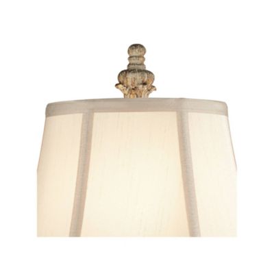 Elize Traditional French Country Style Vintage like  White Washed Candlestick Table Lamps 26.5" High Set of 2 Bell Shade for Living Room Bedroom House Bedside Nightstand Home Office - Regency Hill