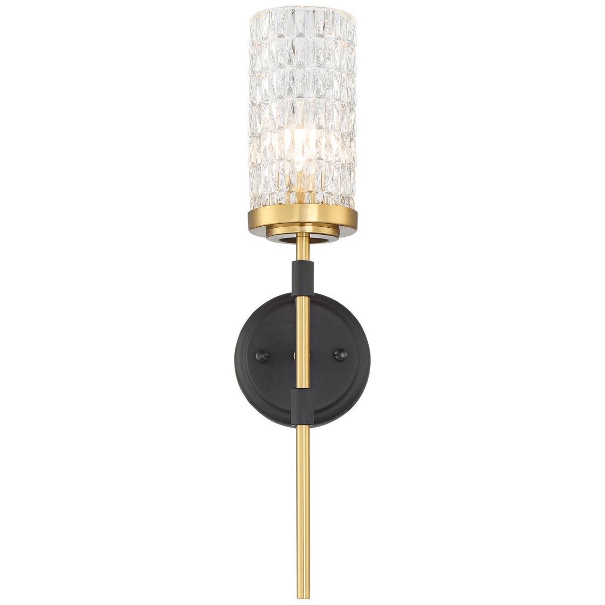 Darin Mid Century Modern Wall Light Sconce Black Brass Hardwired 4 1/2