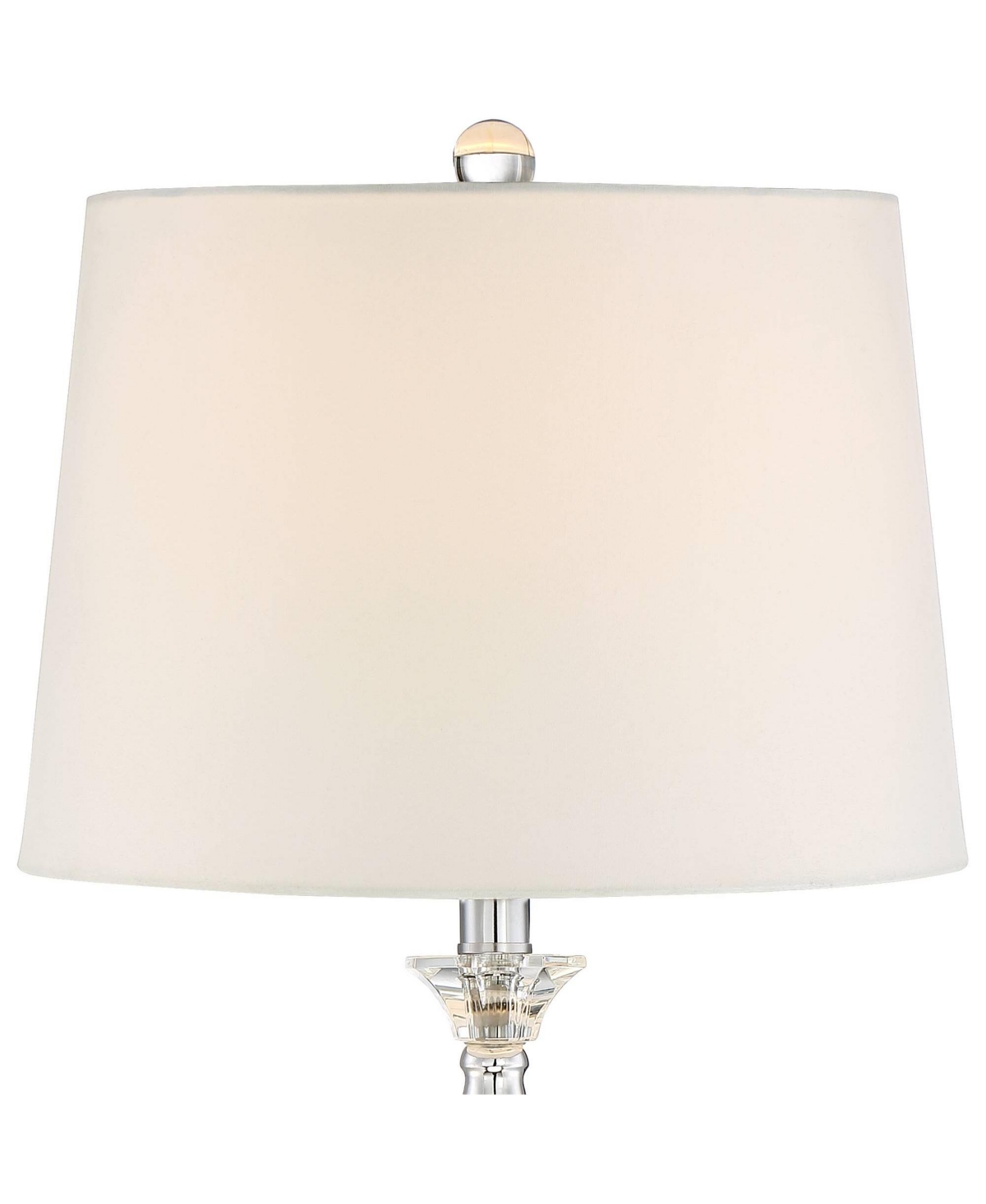 Jolie Traditional Art Deco Table Lamps High Set of 2 Crystal Candlestick Off White Drum Shade Decor for Living Room Bedroom House Bedside Nightsta