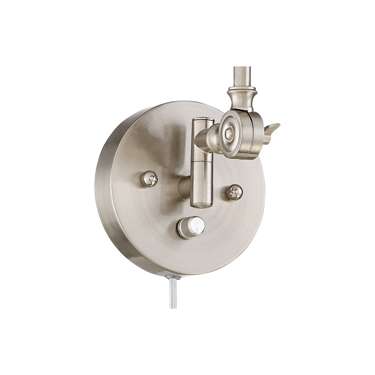 Mendes Modern Industrial Adjustable Swing Arm Wall Lamps with Cord Set of 2 Brushed Nickel Plug In Light Fixture Dimmable Metal Shade Bedroom Bedside