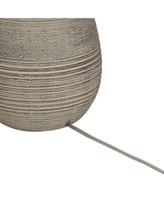 Julio Modern Table Lamp 30" Tall Natural Gray Ceramic Oatmeal Drum Shade for Bedroom Living Room Bedside Nightstand Office Kids House