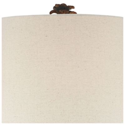 Paget Tropical Accent Table Lamp 23 3/4" High Pineapple Brown Oatmeal Fabric Tapered Drum Shade for Bedroom Living Room Bedside Office