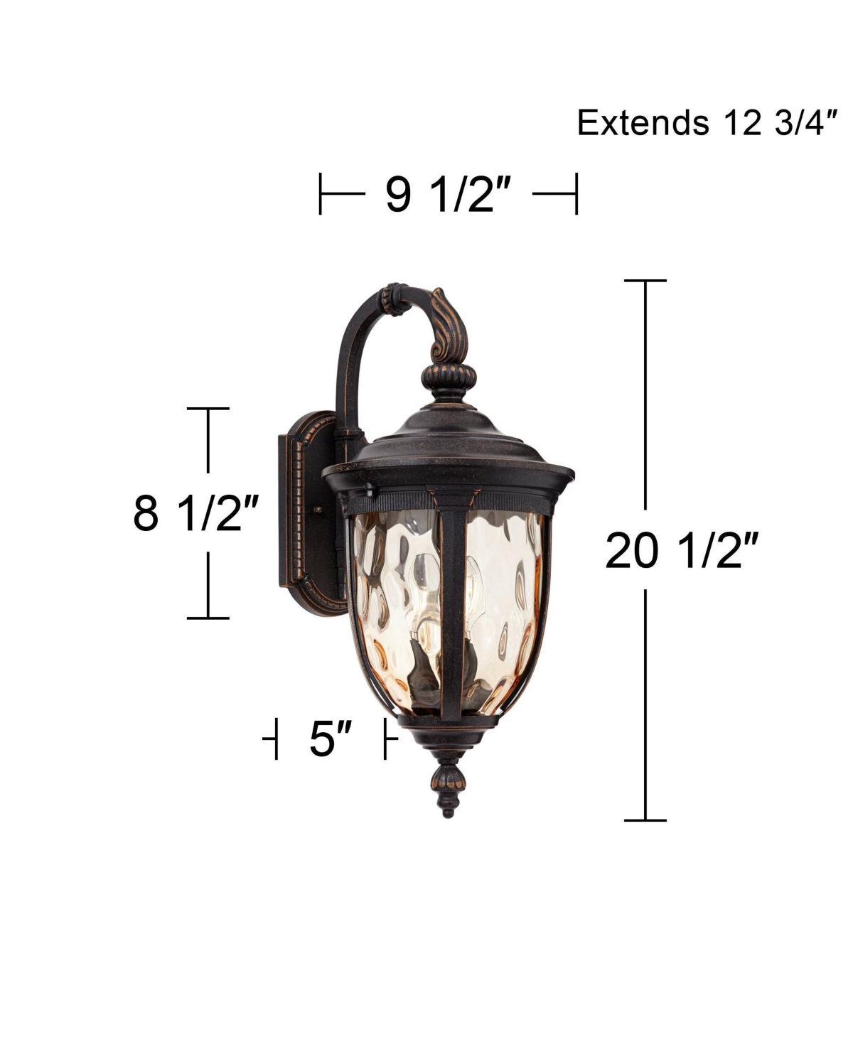 Bellagio Vintage-like Outdoor Wall Light Fixture BronzeMetal 20 1/2