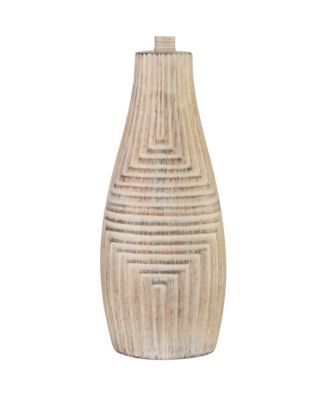 Southwest Rustic Table Lamp 27" Tall Faux Light Wood Oatmeal Fabric Drum Shade for Living Room Bedroom Bedside Nightstand