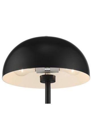 Rhys Modern Mid Century Luxury Accent Table Lamps 19 1/2" High Set of 2 Black Metal Dome Shaped Shade for Bedroom Living Room Bedside