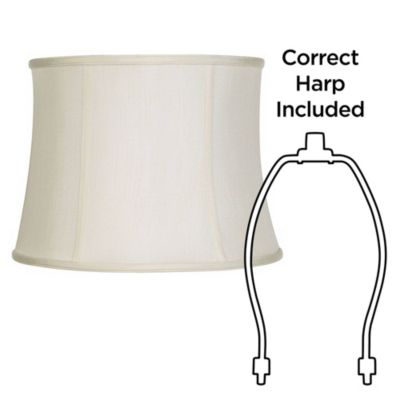 Imperial Shade Creme Classic Medium Drum Lamp Shade 14" Top x 16" Bottom x 12" High (Spider) Replacement with Harp and Finial